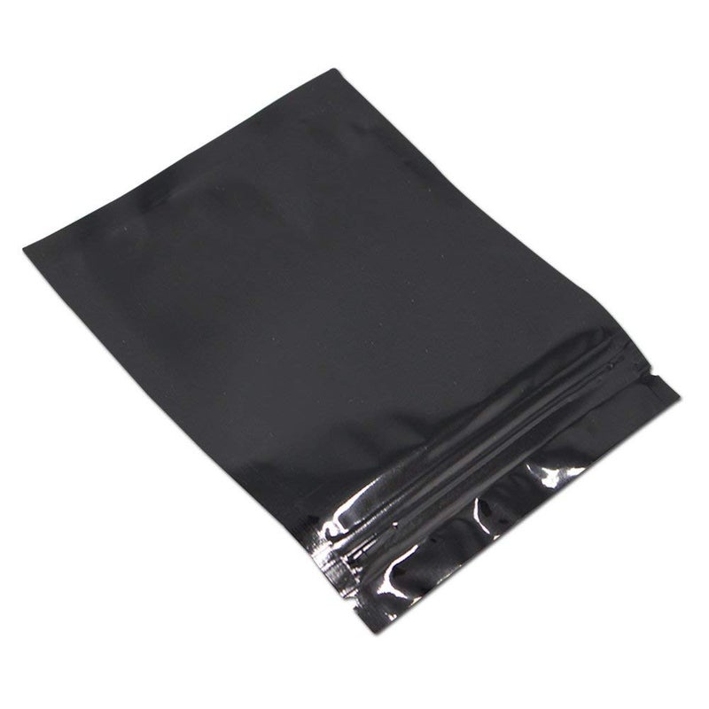 PABCK 100 Pack 4x5 inch(Inside Size 3.5x3.9 inch) Glossy Black Front Window Resealable Foil Zipper Lock Pouch for Zip Reclosable Lock Food Storage Bags Heat Seal Pouch Airtight Edible Grocery Pack - Image 4